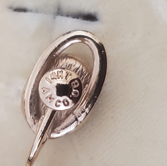 Vintage Amco Jewels Genuine Jade Earring Set 14KT Gold Overlay - Picture 11 of 14